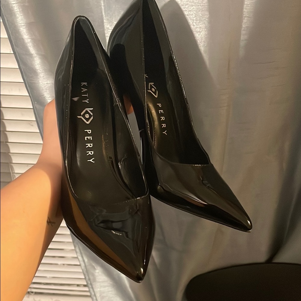 Katy Perry Collections Black Heels Sleek Patent Leather Rare